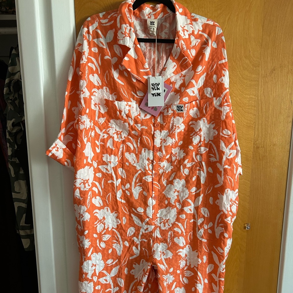 Orange Lucy and Yak jumpsuit